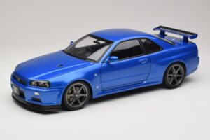 Nissan Skyline GT-R R34 V-Spec II Sinine Metallik OEM Veljed KK-Scale 1:12 KKDC120211-1 Metall