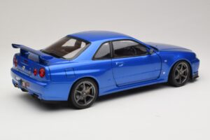 Nissan Skyline GT-R R34 V-Spec II Sinine Metallik OEM Veljed KK-Scale 1:12 KKDC120211-1 Metall - pilt 3/8