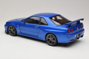 Nissan Skyline GT-R R34 V-Spec II Sinine Metallik OEM Veljed KK-Scale 1:12 KKDC120211-1 Metall - pilt 7/8