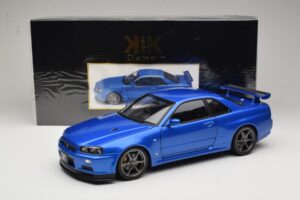 Nissan Skyline GT-R R34 V-Spec II Sinine Metallik OEM Veljed KK-Scale 1:12 KKDC120211-1 Metall - pilt 8/8