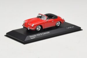 Porsche 356 B Kabriolett Punane Minichamps 1:43 400064331 Metall - pilt 2/5