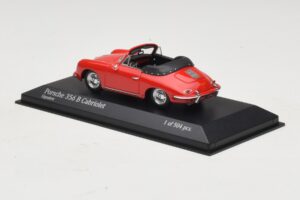 Porsche 356 B Kabriolett Punane Minichamps 1:43 400064331 Metall - pilt 3/5