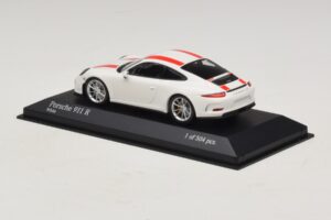 Porsche 911 991.1 R Valge Punaste Triipudega Minichamps 1:43 410066220 Metall - pilt 4/6