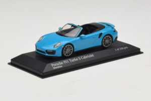 Porsche 911 991.1 Turbo S Kabriolett Sinine Minichamps 1:43 410067182 Metall - pilt 2/5
