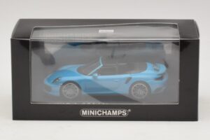 Porsche 911 991.1 Turbo S Kabriolett Sinine Minichamps 1:43 410067182 Metall - pilt 5/5