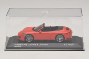 Porsche 911 991.2 Carrera 4 Kabriolett Oranž Minichamps 1:43 410067231 Metall - pilt 4/5