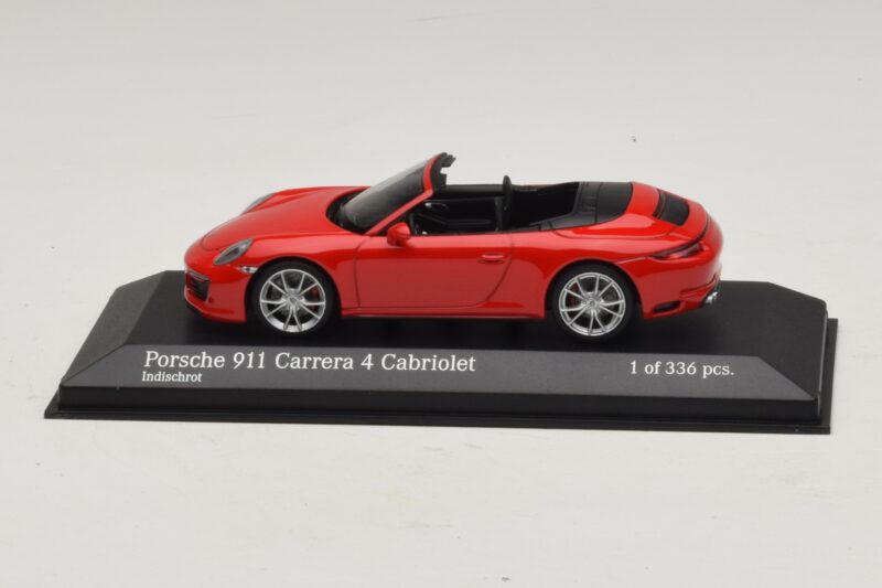 Porsche 911 991.2 Carrera 4 Kabriolett Punane Minichamps 1:43 410067230 Metall