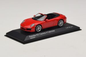 Porsche 911 991.2 Carrera 4 Kabriolett Punane Minichamps 1:43 410067230 Metall - pilt 2/5