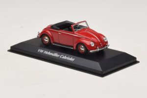 Volkswagen Hebmuller Kabriolett Punane Maxichamps 1:43 940052131 Metall - pilt 3/5
